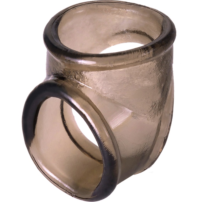 Дымчатое эрекционное кольцо с фиксацией мошонки - XLover
