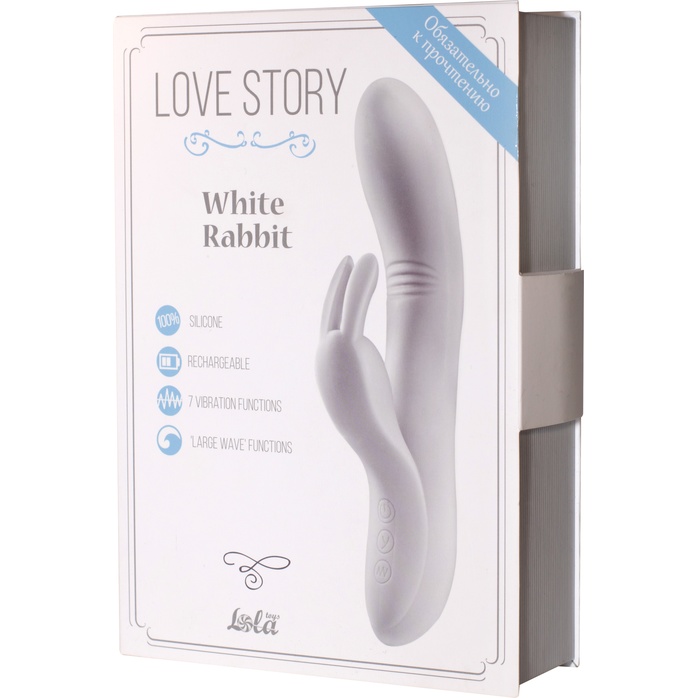 Белый вибратор Love story White Rabbit с клиторальным зайчиком - 21 см - Love Story. Фотография 6.