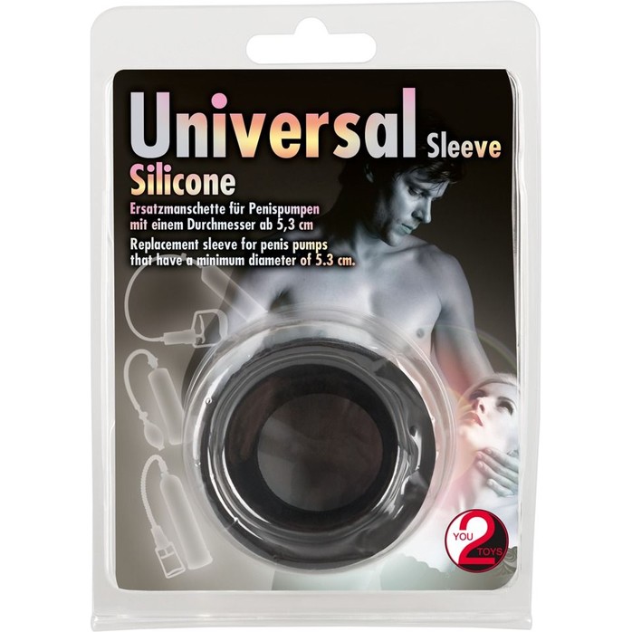 Чёрная манжета для вакуумной помпы Universal Sleeve Silicone - You2Toys. Фотография 3.