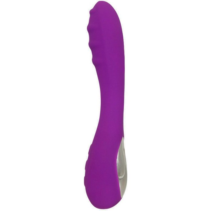 Фиолетовый вибромассажер с нагревом Capella - 19 см
