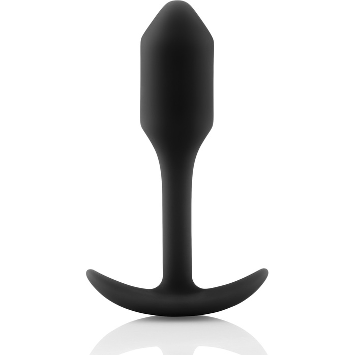 Чёрная пробка для ношения B-vibe Snug Plug 1 - 9,4 см. Фотография 2.