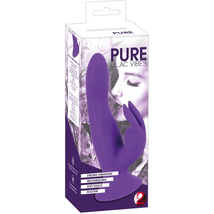 Фиолетовый силиконовый вибратор типа rabbit Pure Lilac Vibes Rabbit - 18 см - You2Toys. Фотография 5.