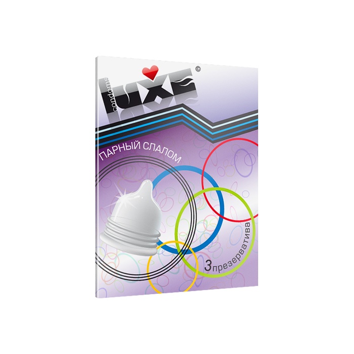 Презервативы Luxe Парный слалом с рёбрышками - 3 шт - Luxe