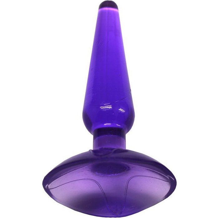 Фиолетовая анальная пробка Butt Plug на присоске - 11 см. Фотография 2.