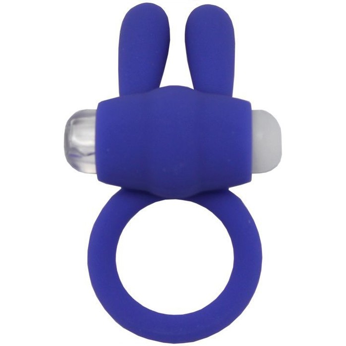 Синее эрекционное кольцо «Зайчик» с мини-вибратором. Фотография 2.