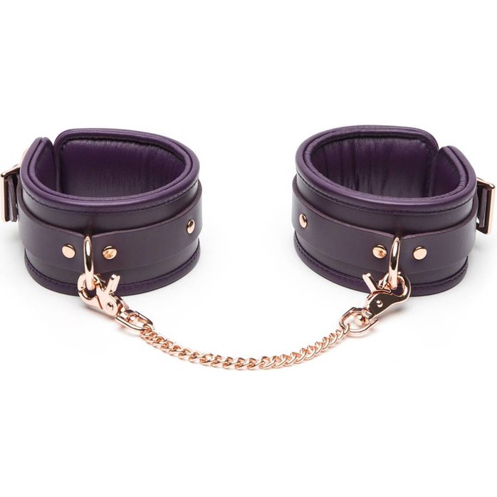 Фиолетовые оковы на ноги Cherished Collection Leather Ankle Cuffs - Fifty Shades Freed