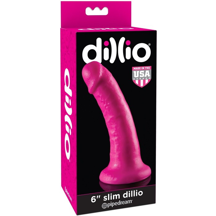 Ярко-розовый фаллоимитатор 6 Slim Dillio - 17 см - Dillio. Фотография 4.
