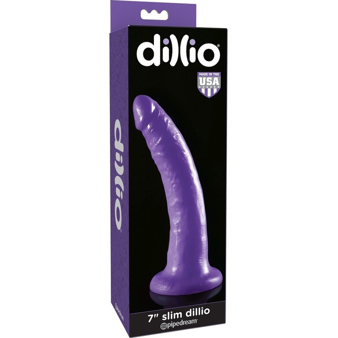 Фиолетовый фаллоимитатор 7 Slim Dillio - 19,7 см - Dillio. Фотография 4.