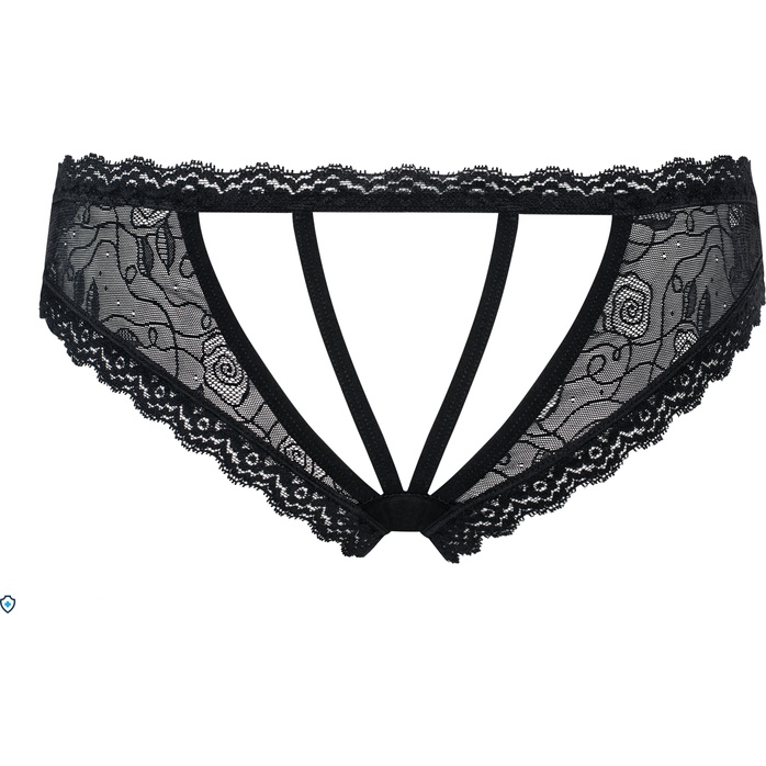 Полупрозрачные трусики с красивым цветочным рисунком, подвеской и вырезами - Sexy. Фотография 6.