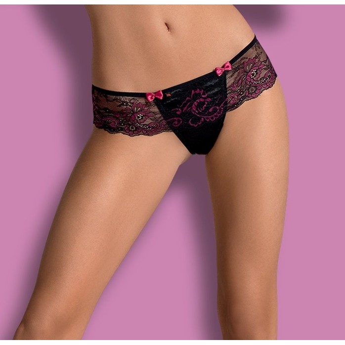 Трусики-стринги Amarone с широким кружевным двухцветным поясом - Sexy