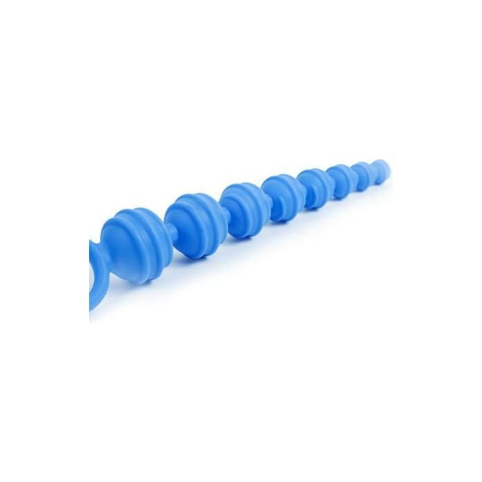 Синяя анальная цепочка Climax Anal Anal Beads Silicone Ridges - 32,6 см - Climax. Фотография 2.