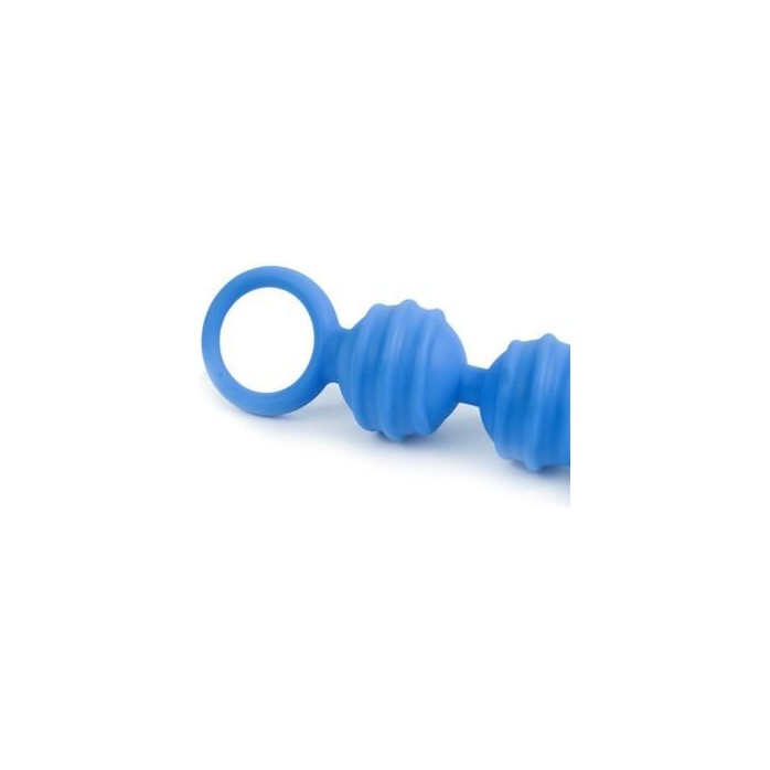 Синяя анальная цепочка Climax Anal Anal Beads Silicone Ridges - 32,6 см - Climax. Фотография 3.