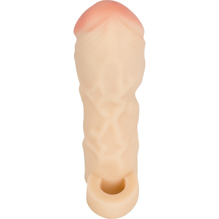 Закрытая удлиняющая насадка на пенис с подхватом мошонки Thicker Bigger Extension - 17 см - You2Toys. Фотография 2.