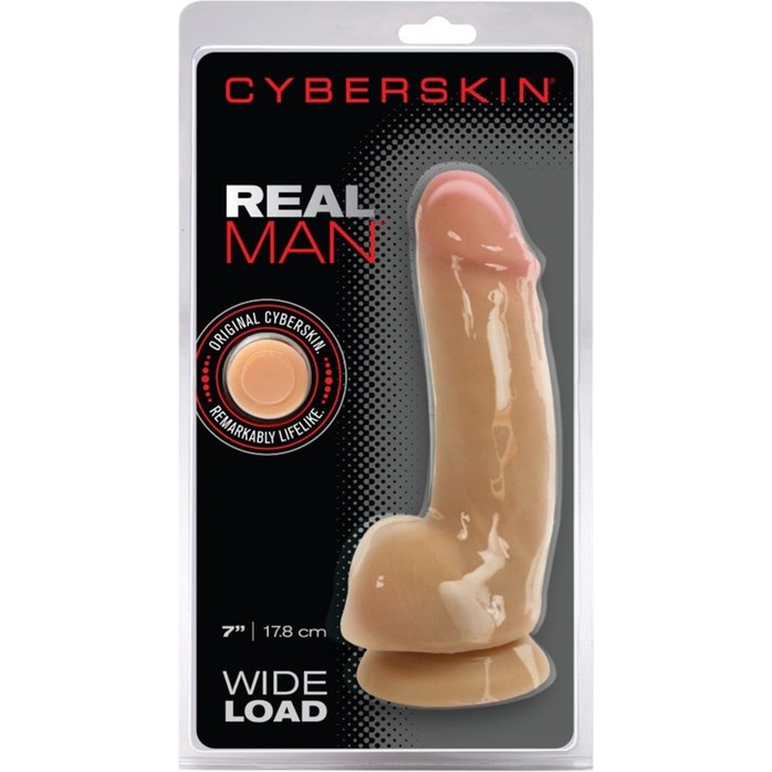 Фаллоимитатор на присоске CyberSkin Real Man Wide Load - 20,3 см - CyberSkin. Фотография 4.