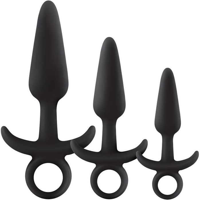 Набор черных анальных пробок с держателем Renegade Men s Tool Kit - Renegade