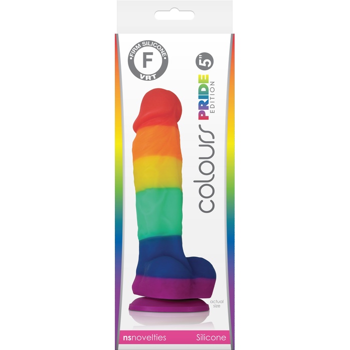 Радужный фаллоимитатор Colours Pride Edition 5 Dildo - 17,8 см - Colours. Фотография 2.