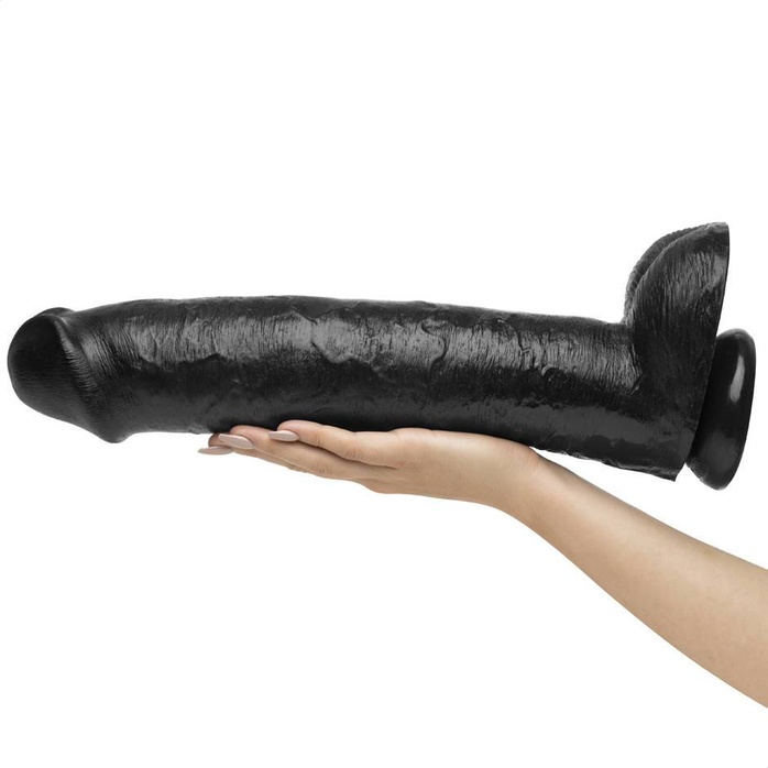 Чёрный фаллоимитатор-гигант 15 Cock with Balls - 40,6 см - King Cock. Фотография 3.