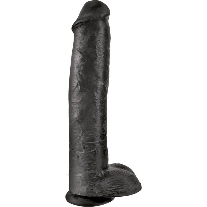 Чёрный фаллоимитатор-гигант 15 Cock with Balls - 40,6 см - King Cock
