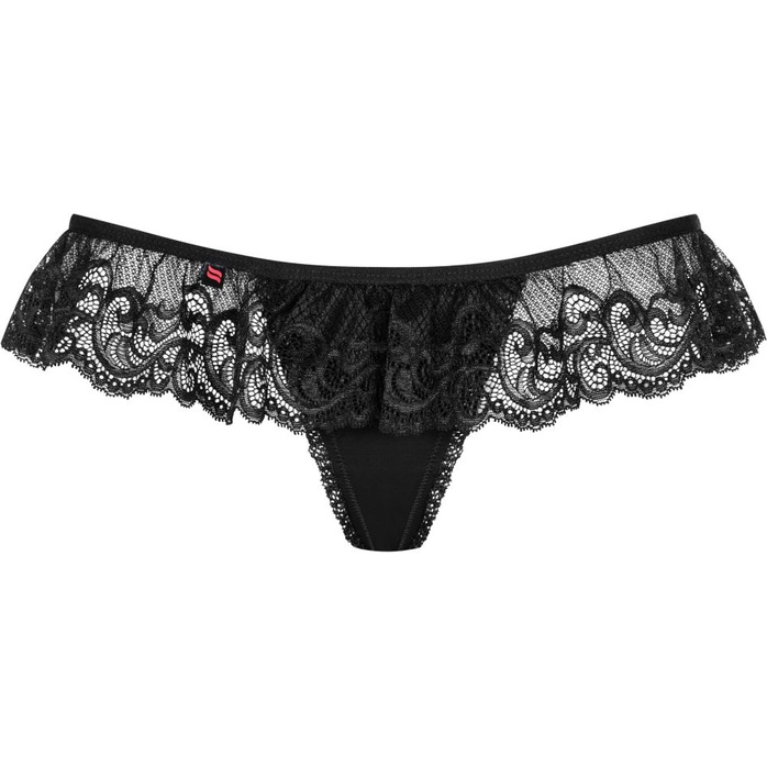 Трусики-стринги с кружевной юбочкой и подвеской сзади - Sexy. Фотография 5.