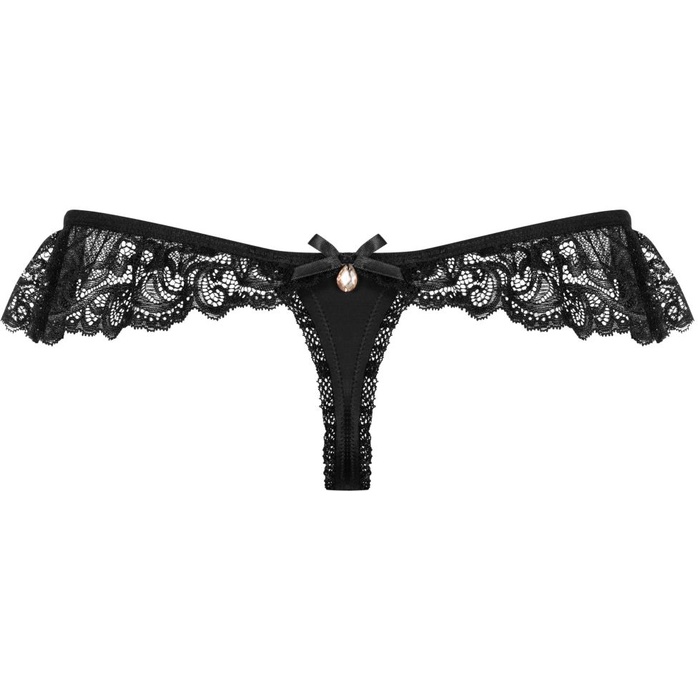 Трусики-стринги с кружевной юбочкой и подвеской сзади - Sexy. Фотография 6.