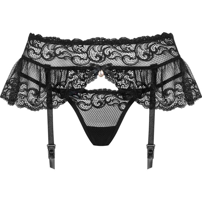 Пояс-юбочка из кружева в комплекте с трусиками-стринг - Sexy. Фотография 3.