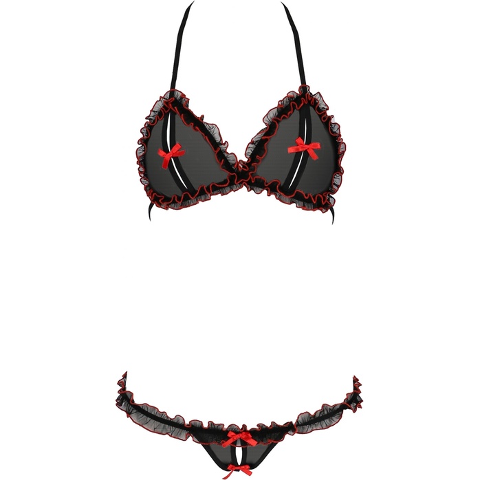 Игривый комплект Giana с разрезами, бантиками и рюшками по краю. Фотография 4.