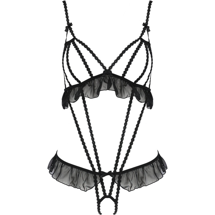 Пикантное боди Leila из эластичных лент с оборками. Фотография 4.