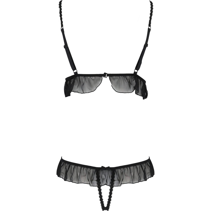 Откровенное боди Leila из эластичных лент с оборками. Фотография 5.