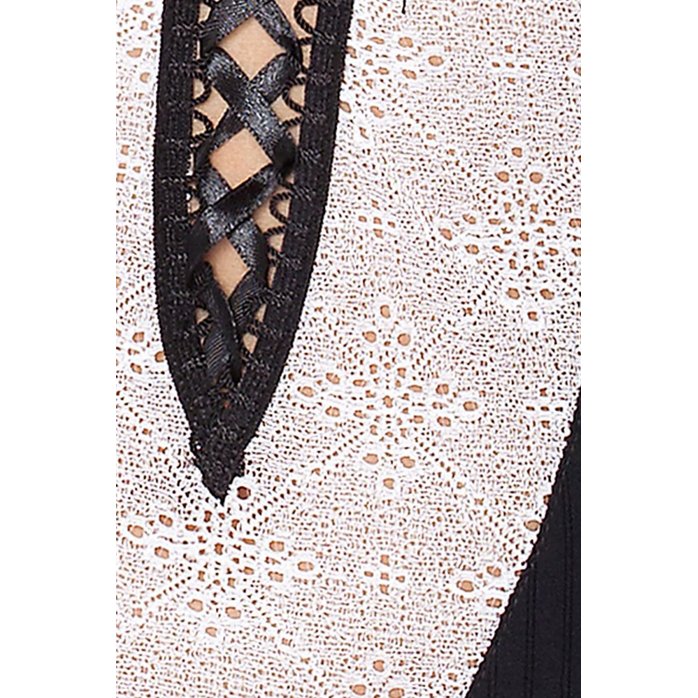 Боди в полоску с нежным кружевом и шнуровкой Larisa. Фотография 3.