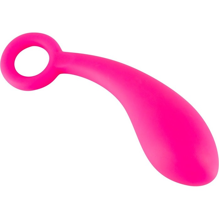 Гладкий розовый стимулятор с ручкой-кольцом Dildo Naughty Pink - 18,5 см - You2Toys. Фотография 2.