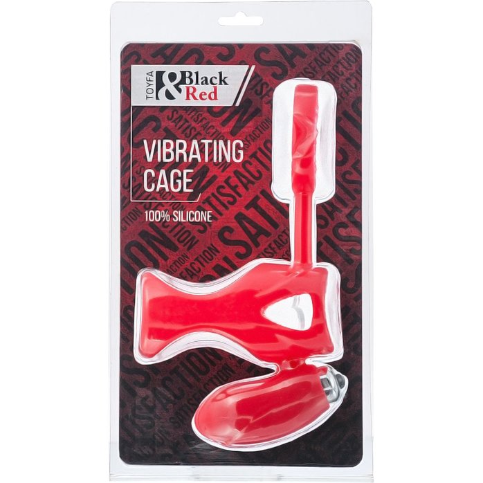 Красная насадка на пенис с клиторальным стимулятором - Black Red. Фотография 3.