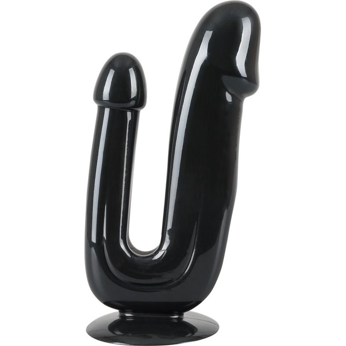 Чёрный анально-вагинальный фаллоимитатор Duo Dildo - 17,5 см - Bad Kitty