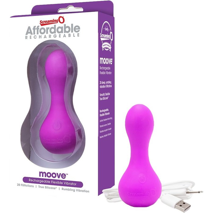 Фиолетовый мини-вибратор Affordable Rechargeable Moove. Фотография 2.