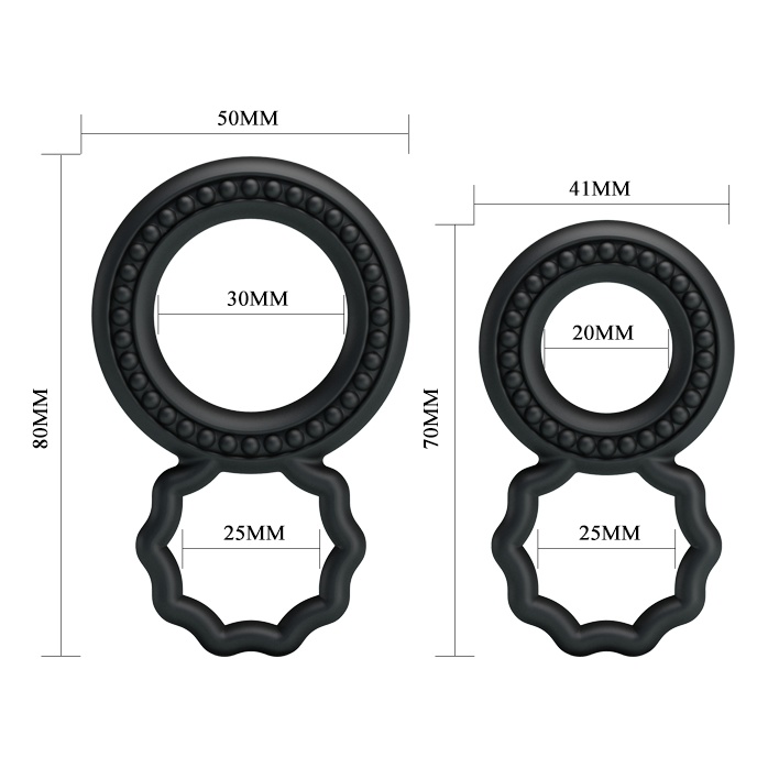 Набор из 2 эрекционных колец с подхватом мошонки. Фотография 5.