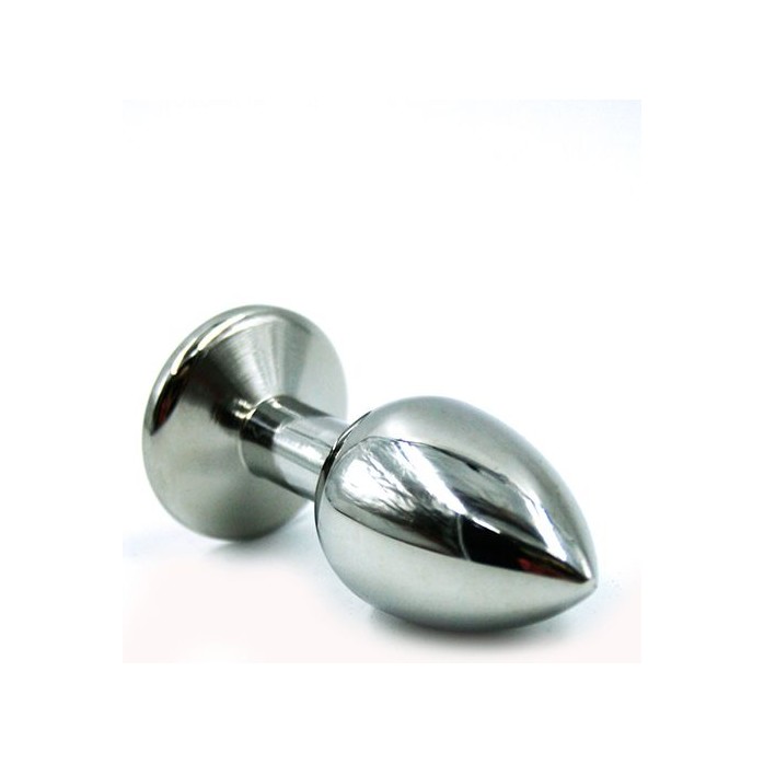 Серебристая малая анальная пробка с фиолетовым кристаллом - 7 см - Kanikule anal plugs. Фотография 2.