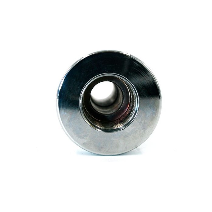 Серебристая полая анальная втулка с вставным поршнем - Kanikule metal. Фотография 4.