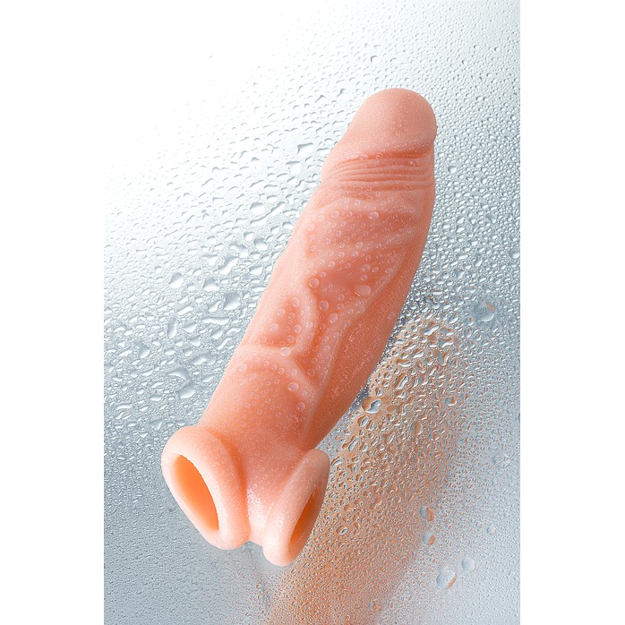 Телесная насадка на пенис с фиксацией мошонки - 18,5 см - XLover. Фотография 10.