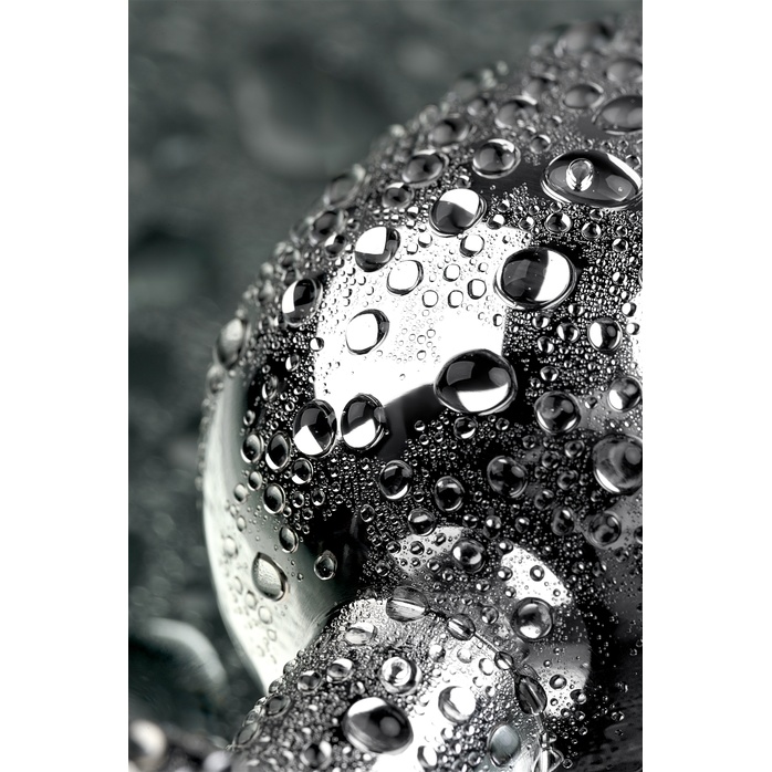 Серебристая анальная пробка с чёрным кристаллом - 9,5 см - Metal. Фотография 8.