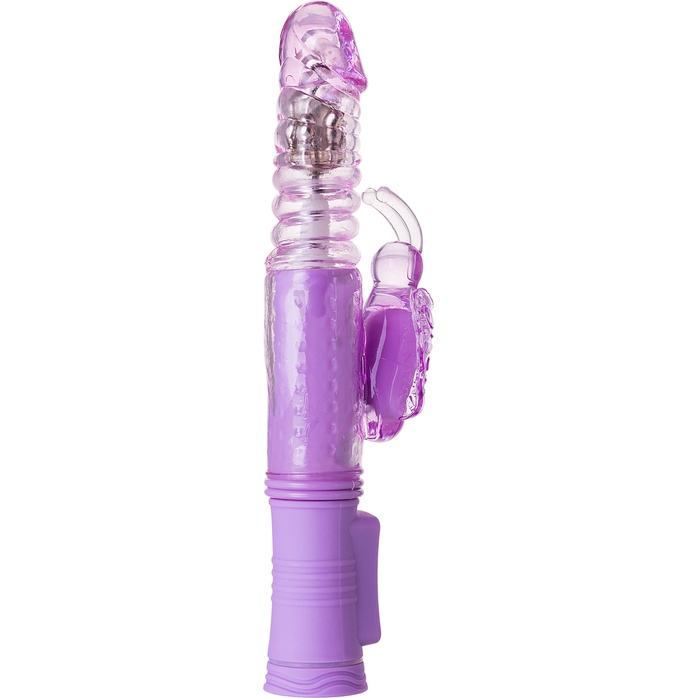 Фиолетовый хай-тек вибратор High-Tech fantasy с вращением бусин - 24,5 см. Фотография 4.