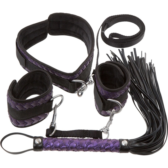 Чёрно-фиолетовый набор для бондажа Bondage Set - Bad Kitty