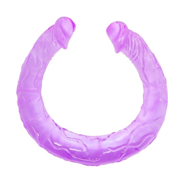 Двухголовый фиолетовый фаллоимитатор - 44,5 см