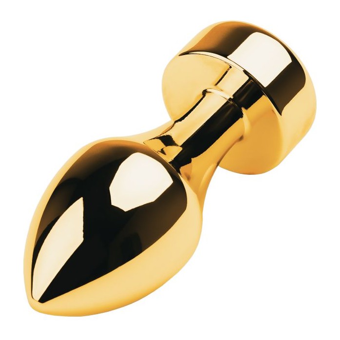 Золотистая каплевидная анальная пробка с красным кристаллом - 9,5 см - Metal. Фотография 3.