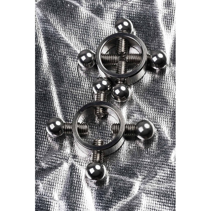 Серебристые зажимы для сосков на винтах - Metal. Фотография 6.