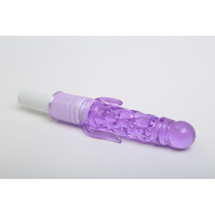 Фиолетовый вибратор с дополнительными отростками - 21 см. Фотография 2.