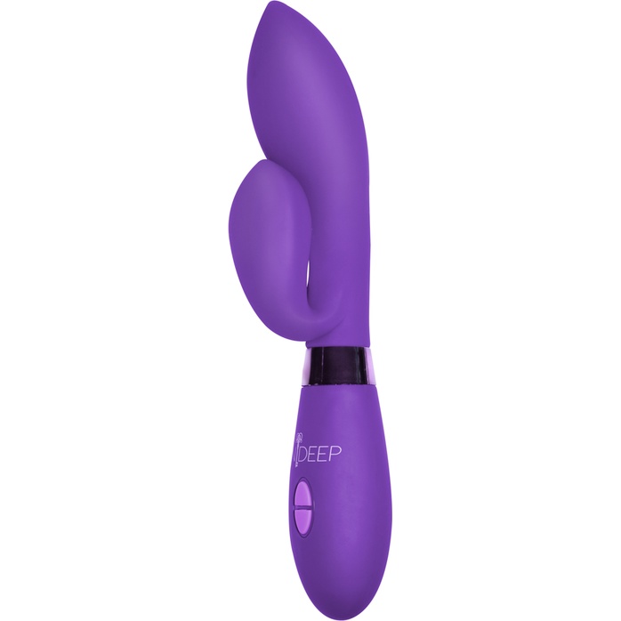 Фиолетовый вибратор Gina с клиторальным отростком - 20 см