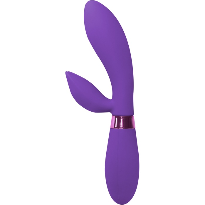 Фиолетовый вибратор Leyla с клиторальным отростком - 20,5 см. Фотография 2.