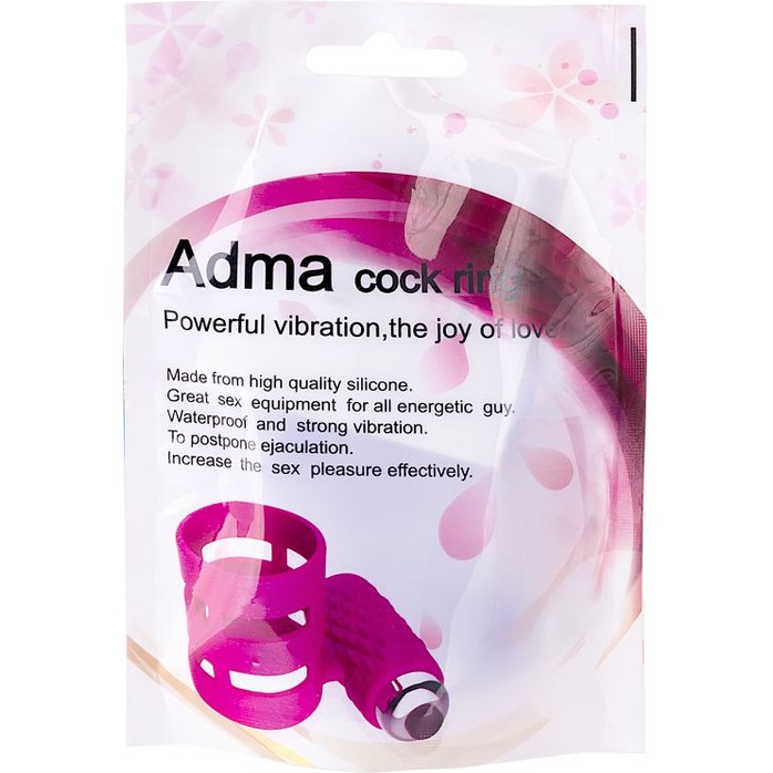 Розовое эрекционное виброкольцо ADMA. Фотография 4.