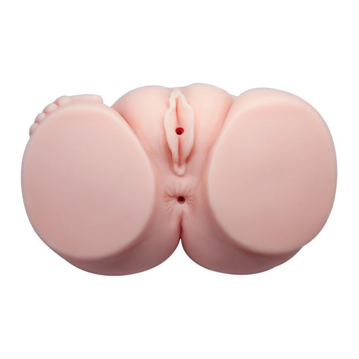 Телесный мастурбатор с двумя любовными тоннелями и вибрацией. Фотография 4.