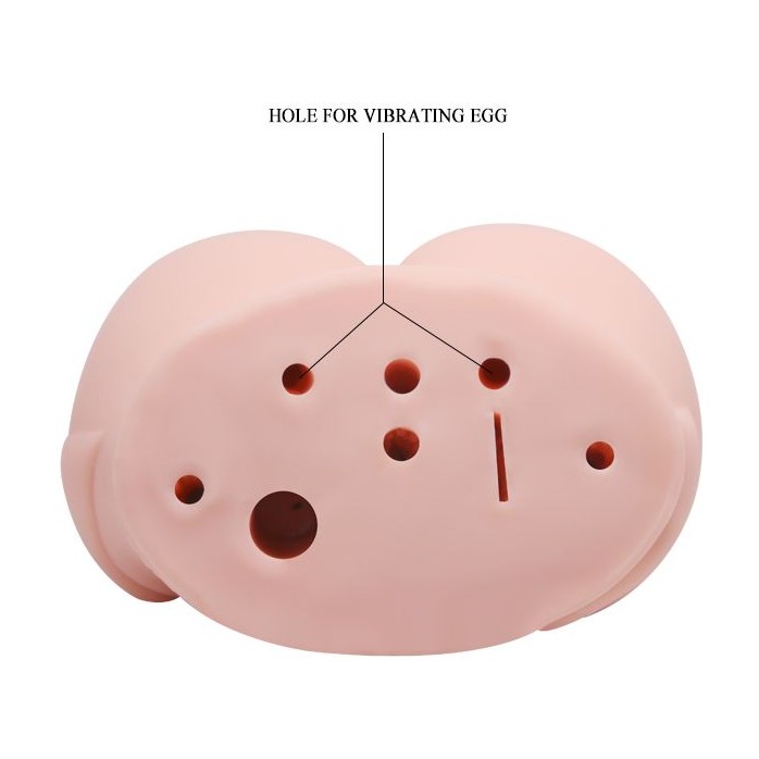 Телесный мастурбатор с двумя любовными тоннелями и вибрацией. Фотография 6.