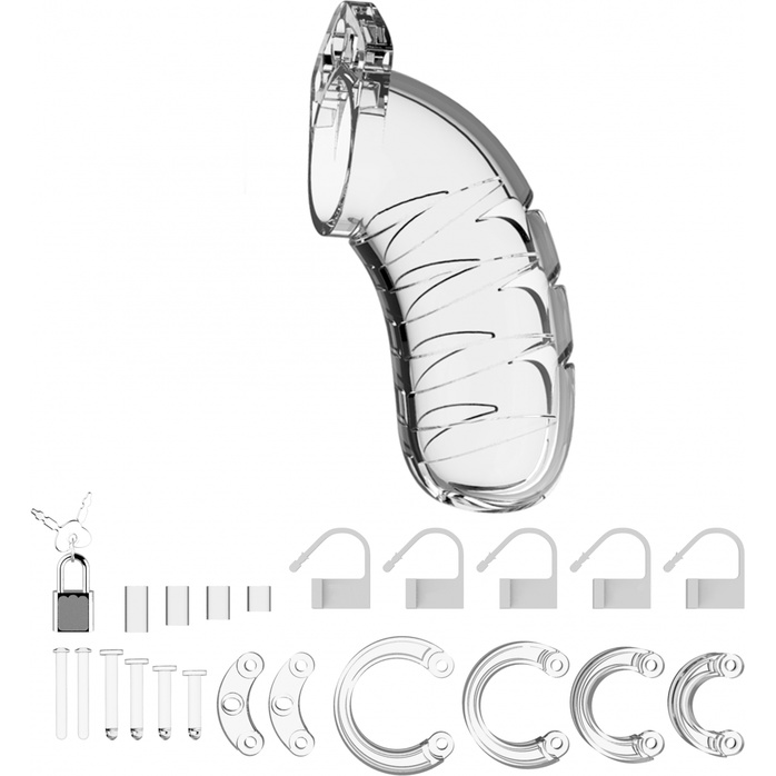 Прозрачный мужской пояс верности Model 04 Chastity 4.5 Cock Cage - ManCage. Фотография 2.